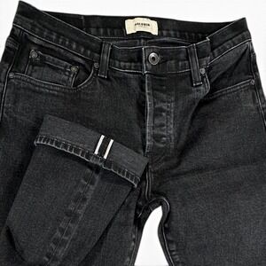 Baldwin Henley Slim Straight Selvedge Jeans Mens 33 (Fits 31x32) Black USA Made